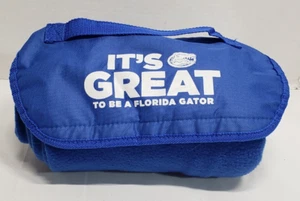 Florida Gator's blue rolled up fleece w/handle traveling blanket 57" x 43" - Picture 1 of 10