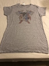 Johnstown Tomahawks NAHL Rhinestone Logo Women’s Large Short Sleeve Shirt Hockey