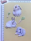 HAND CUT Cupcake Cake Card Lace Toppers Decorations Party 10pcs Bunnies Rabbits