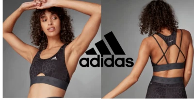 NWT Adidas Aeroready Hyperglam Light Support Sports Bra Animal Print XL #HM8638 - Image 1 of 4