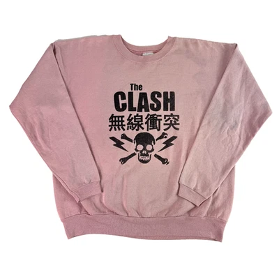 Sudadera Pullover Punk Calavera Huesos Rosa Med Vintage Años 80 90 The Clash Mujer Foto 1 de 4