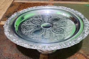 😎REGENCY VICTORIAN SILVERPLATED "10×3.5" PEDISTAL SERVING TRAY/ DISH/COMPOTE - Picture 1 of 14