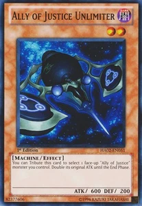 Ally of Justice Unlimiter Super Rare Hidden Arsenal 2 YuGiOh Card - Picture 1 of 1