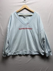 Sudadera azul XL Ali & Mally X Peace Love World Feeling Grateful para mujer - Imagen 1 de 8
