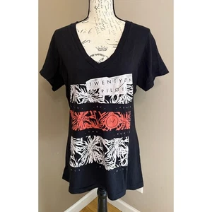 Twenty One Pilots Damen T-Shirt Gr. L schwarz V-Ausschnitt Grafikdruck Hot Topic - Bild 1 von 3