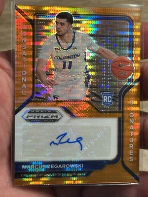 2021-22 Prizm Draft Picks SS Orange Pulsar #SS-MZE Marcus Zegarowski Auto RC /49 - Image 1 of 2