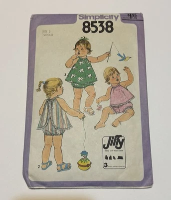 Vintage 1978 Simplicity 8538 Sewing Pattern: Toddler Jiffy Sundress/Top &Pants - Image 1 of 2