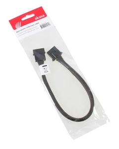 10x Akasa 4-Pol Molex Verlängerung gesleevt - 30cm black - Bild 1 von 3