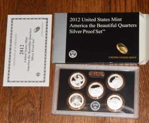 2012 US Mint America the Beautiful Silver Quarters Proof Set - Free Shipping - Picture 1 of 2