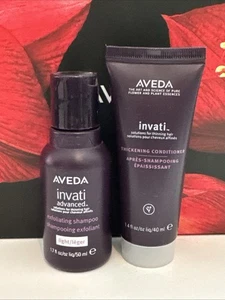 AVEDA 2 travel size Invati Advanced  shampoo LIGHT thickening conditioner 1.4oz - Picture 1 of 1