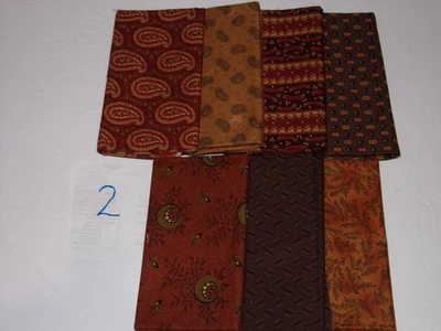7 Fat Quarters Lot - Jo Morton Andover Cotton Fabric #2 - Image 1 of 4