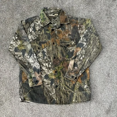 Camisa ruiva meninos grande verde marrom camuflagem botão para cima carvalho musgoso quebrar a caça - Imagem 1 de 4