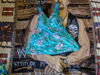 De Colección Maxine of Hollywood Plus 20W Una Pieza Floral Traje de Baño Vestido Púrpura Hecho en EE. UU. Foto 1 de 4