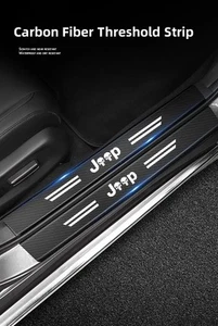 Jeep door sill 5pcs car sticker Threshold scuff protector anti plate carbon - Bild 1 von 12