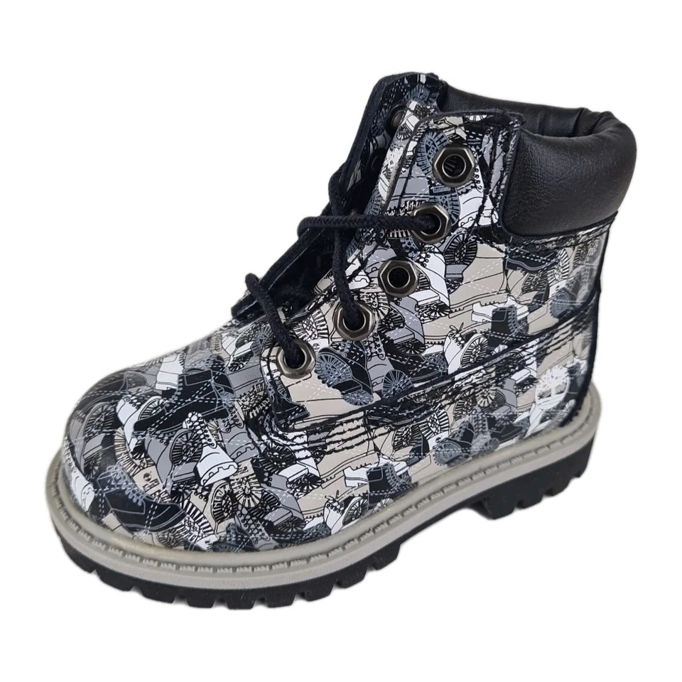 🚨 Botas informales Timberland 6 pulgadas clásicas 20866 para niños pequeños al aire libre cuero negro talla 9 Foto 1 de 4