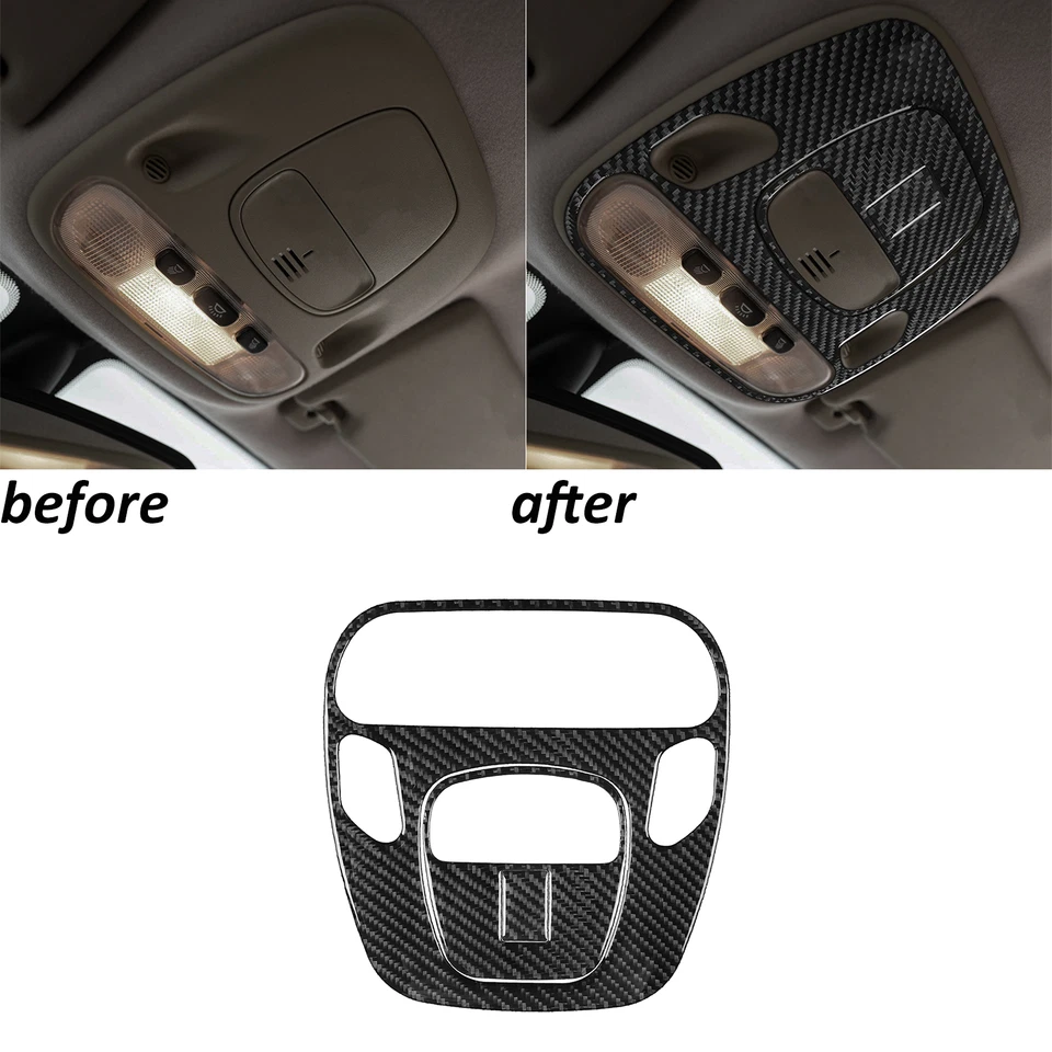 Panel de luz de lectura de techo de fibra de carbono real 3 piezas para Jaguar X-Type 2001-2008 Foto 1 de 4