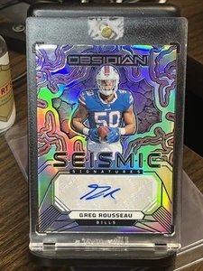 2024 Panini Obsidian Seismic Signatures SILVER Greg Rousseau 58/99 AUTO BILLS - Picture 1 of 2
