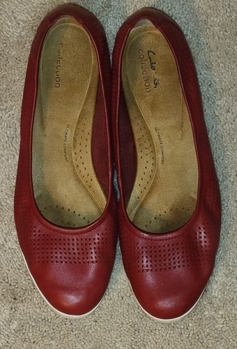 Ballerine Clarks Jenette Ease in pelle rossa 11M. Us Intime Ottimeioni