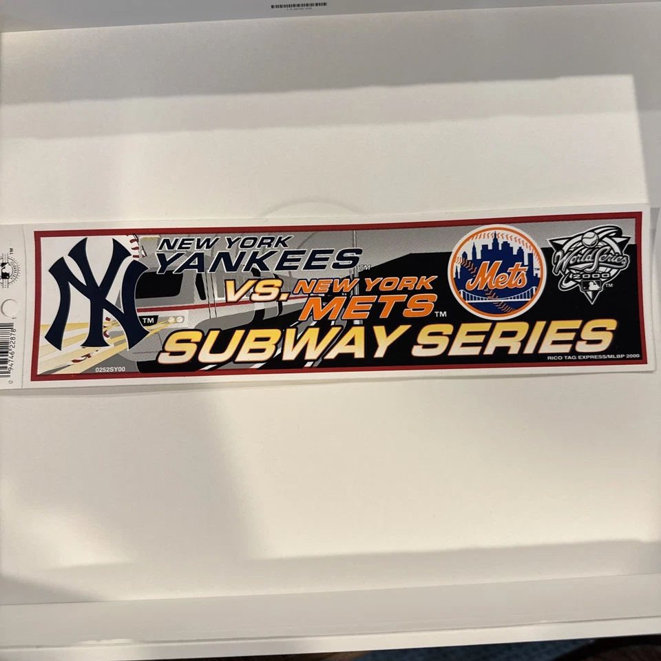 2000 World Series Yankees/Mets Subway Series Bumper Sticker - Image 1 of 2
