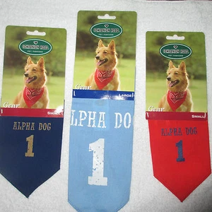 COMPANION ROAD Alpha Dog Cotton Pet Bandana Small Medium Large Blue Red Navy - Picture 1 of 4
