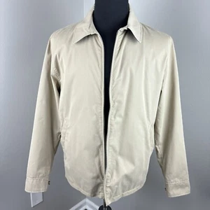 Lands’ End Full-Zip Khaki Jacket Men’s Sz Medium M 38-40 Tan Beige EUC - Picture 1 of 9