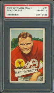 1952 Bowman Small #71 Tex Coulter PSA 8 New York Giants