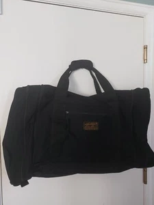 Vintage Eddie Bauer Spell Out Black Canvas Backpack &  Duffle Bag 26" L X 13" W - Picture 1 of 16