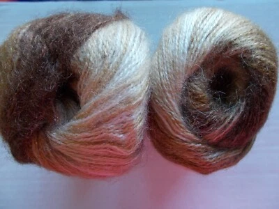 Ice Yarns Mohair Active yarn, brown/cream shades lot of 2, (549 yds ea) - Image 1 of 3