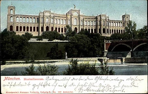 München Munich Bayern 1904 Maximilianeum Verlag Ludewig gelaufen nach Annaberg - Picture 1 of 1