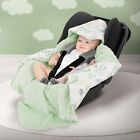 Joyz Manta con capucha para bebé 84x84cm algodón verde portabebés silla de paseo