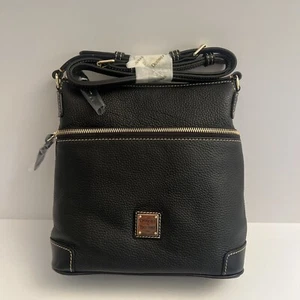 New Dooney & Bourke Women's Pebble Leather Crossbody Bag R264 Black NWT - Picture 1 of 13
