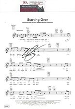 CHRIS STAPLETON Signed Autograph 8.5X11 “Starting  Over” Lyric Sheet  JSA
