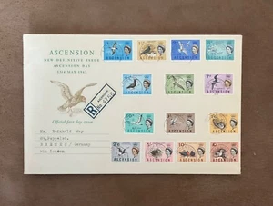 Ascension Island QE II 1963 Sc 75-88 SG 70-83 FDC cover complete set registered - Picture 1 of 2