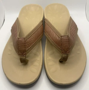 Thong Orthotic Flip Flop Sandals Women With Comfort Arch Support Brown Size 8 - Picture 1 of 12