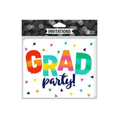 Creative Converting - Fiesta Fun Grad Folded Invitations - 8 Count - Image 1 of 3