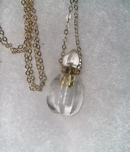 Natural Quartz Crystal Perfume Bottle necklace - Picture 1 of 6