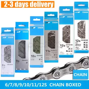 For Shimano MTB Road Bike 6/7/8/9/10/11/12 Speed Chain HG40/53/95/901 116 Links - Picture 1 of 11