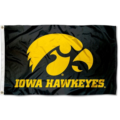 University of Iowa Hawkeyes Flag  Black Large 3x5 Cover