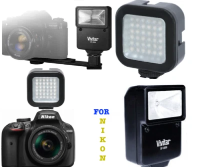 PRO FLASH + 36 LED LIGHT FOR NIKON DSLR CAMERA D3400 D5600 D80 D90 D7100  D7200 - Image 1 of 4