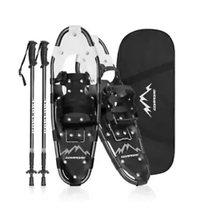 NEU! 25" schwarze All-Terrain Schneeschuhe mit Stangen & Tasche von Gorpore XOO2ZD8Y81 - Bild 1 von 5