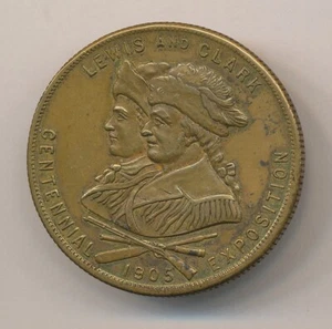 1905 LEWIS & CLARK CENTENNIAL EXPOSITION BRONZE TOKEN PORTAND OREGON - Picture 1 of 2