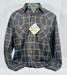 Ely Cattleman Mens Shirt LG Gray Button Up Pearl Snap Long Sleeve Western NWT - Picture 1 of 6