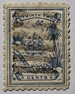 LIBERIA CLASSICS 1886 32c Blue. €40. Small Cut Right as Photos - Picture 1 of 2