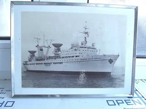 PHOTO SOVIET SHIP "Academician Sergey Korolyov" in a frame and under glass.  - Picture 1 of 6
