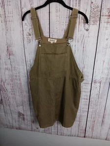 Listicle Corduroy Bib Overalls Skirt Girls Size Large Green - Picture 1 of 8