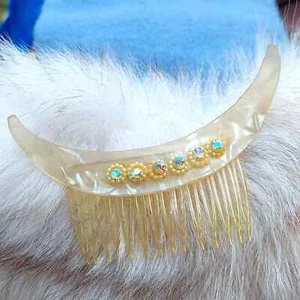 Beautiful vintage AB pearlized hair come decoration Wedding veil holder - Picture 1 of 4