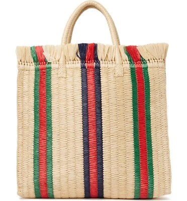 BOLSO/BOLSO DE MANO 100% AUTÉNTICO NUEVO GUCCI CESTINO RAFIA TEJIDO PAJA Foto 1 de 4