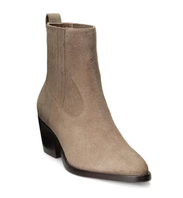 Botines de cuero Ralph Lauren Racquel para mujer punta en punta - gamuza gris - 9 B Foto 1 de 4