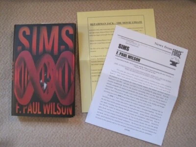 F. Paul Wilson – Sims – SIGNED First Edition Hardcover + publicity material - Image 1 of 4