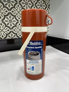 Aladdin Quart Wide Mouth Hot + Cold Thermos Maroon/Tan Made in USA VTG 1984 EUC - Picture 1 of 5